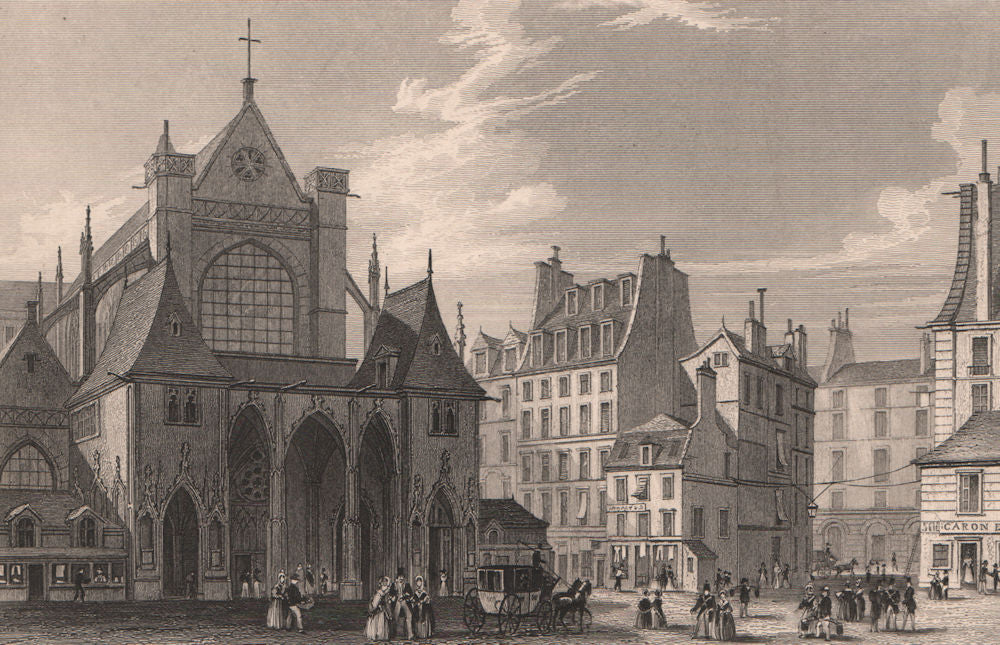 PARIS. Eglise de Saint-Germain Saint-Auxerrois. BICKNELL 1845 old print
